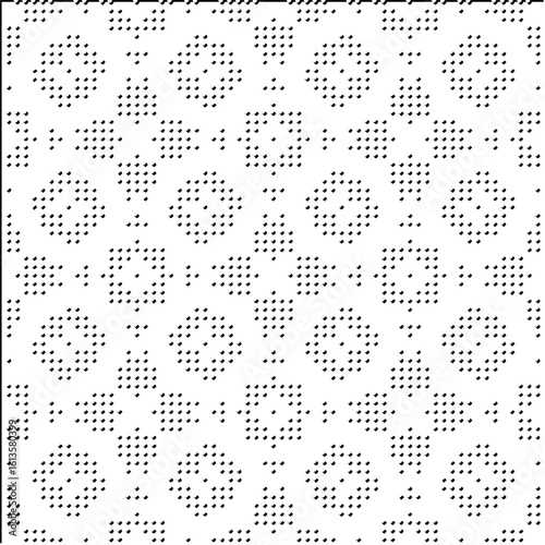 3d relief tiles.Vector pattern with symmetrical elements. Modern stylish abstract texture. Repeating tiles from striped elements. Black and white pattern.