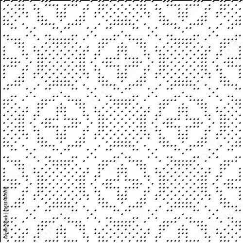 3d relief tiles.Vector pattern with symmetrical elements. Modern stylish abstract texture. Repeating tiles from striped elements. Black and white pattern.