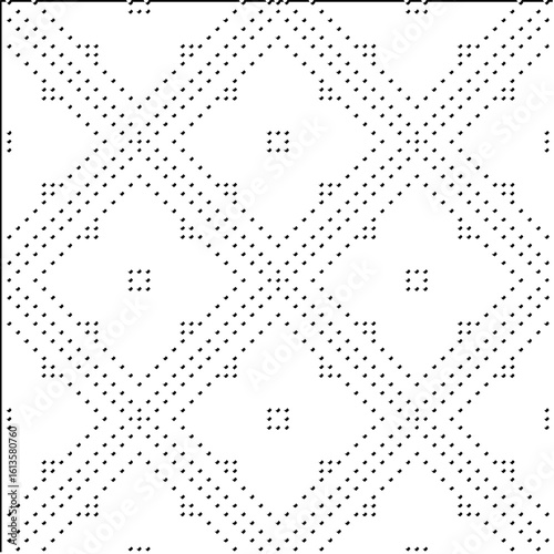 3d relief tiles.Vector pattern with symmetrical elements. Modern stylish abstract texture. Repeating tiles from striped elements. Black and white pattern.