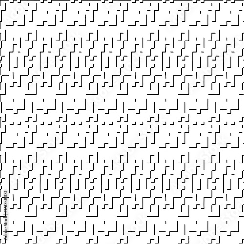 3d relief tiles.Vector pattern with symmetrical elements. Modern stylish abstract texture. Repeating tiles from striped elements. Black and white pattern.