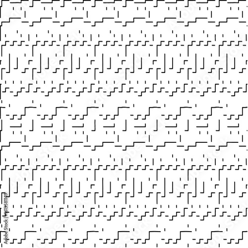 3d relief tiles.Vector pattern with symmetrical elements. Modern stylish abstract texture. Repeating tiles from striped elements. Black and white pattern.