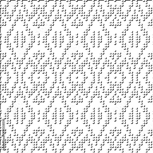3d relief tiles.Vector pattern with symmetrical elements. Modern stylish abstract texture. Repeating tiles from striped elements. Black and white pattern.