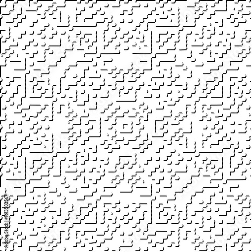 3d relief tiles.Vector pattern with symmetrical elements. Modern stylish abstract texture. Repeating tiles from striped elements. Black and white pattern.