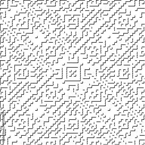 3d relief tiles.Vector pattern with symmetrical elements. Modern stylish abstract texture. Repeating tiles from striped elements. Black and white pattern.