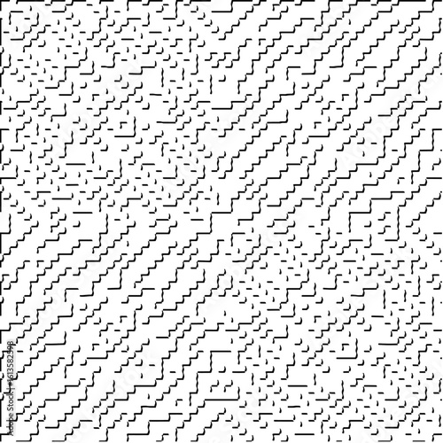 3d relief tiles.Vector pattern with symmetrical elements. Modern stylish abstract texture. Repeating tiles from striped elements. Black and white pattern.