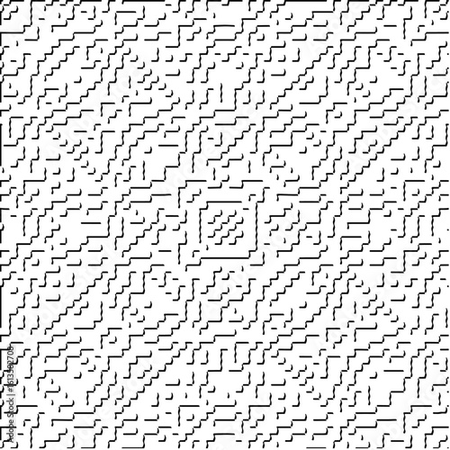 3d relief tiles.Vector pattern with symmetrical elements. Modern stylish abstract texture. Repeating tiles from striped elements. Black and white pattern.