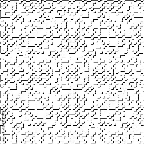 3d relief tiles.Vector pattern with symmetrical elements. Modern stylish abstract texture. Repeating tiles from striped elements. Black and white pattern.