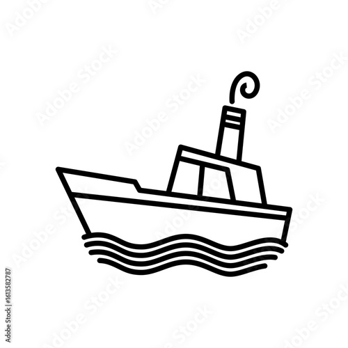 Marine port icon. Outline linear seaport symbol vector. Linear style illustration with editable stroke isolated on white background