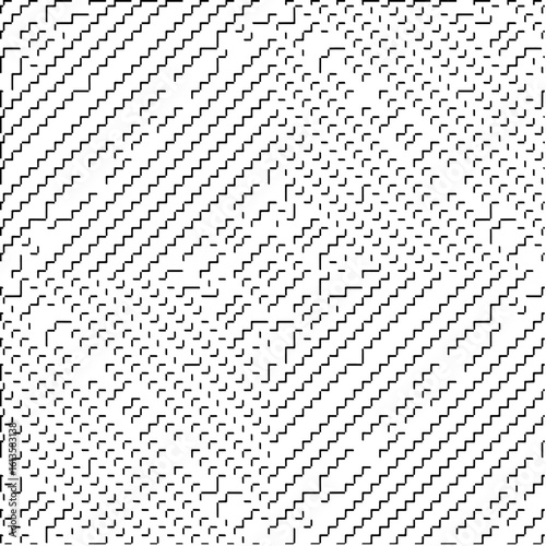 3d relief tiles.Vector pattern with symmetrical elements. Modern stylish abstract texture. Repeating tiles from striped elements. Black and white pattern.