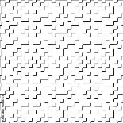 3d relief tiles.Vector pattern with symmetrical elements. Modern stylish abstract texture. Repeating tiles from striped elements. Black and white pattern.
