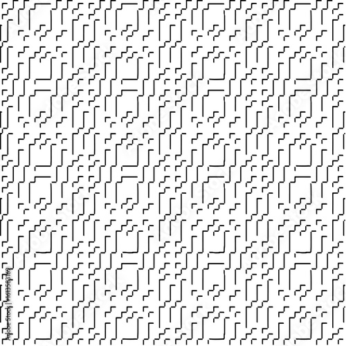 3d relief tiles.Vector pattern with symmetrical elements. Modern stylish abstract texture. Repeating tiles from striped elements. Black and white pattern.