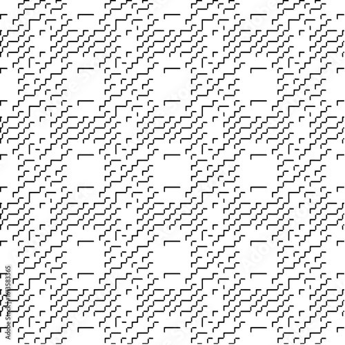 3d relief tiles.Vector pattern with symmetrical elements. Modern stylish abstract texture. Repeating tiles from striped elements. Black and white pattern.