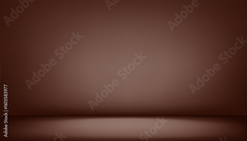 Chocolate Background,Brown color Studio interior room and shadow,light on 3d podium plateform for product display,Autumn Abstract background texture of light effect on wall and floor