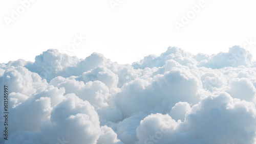 Fototapeta Naklejka Na Ścianę i Meble -  Fluffy white clouds fill sky, creating serene and tranquil atmosphere. soft, billowy formations evoke sense of peace and calm