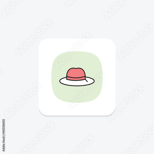 Boater Hat, vector, pixel perfect, illustrator file