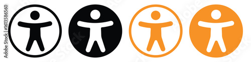 Inclusive Accessibility Icons – Flat Vector Symbols for Disability and Assistive Web Access on Transparent Background.