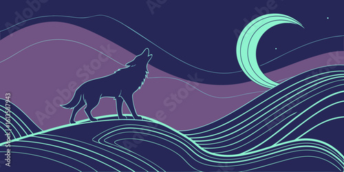 Wild kangaroo mammal in nature, isolated black silhouette vector illustration