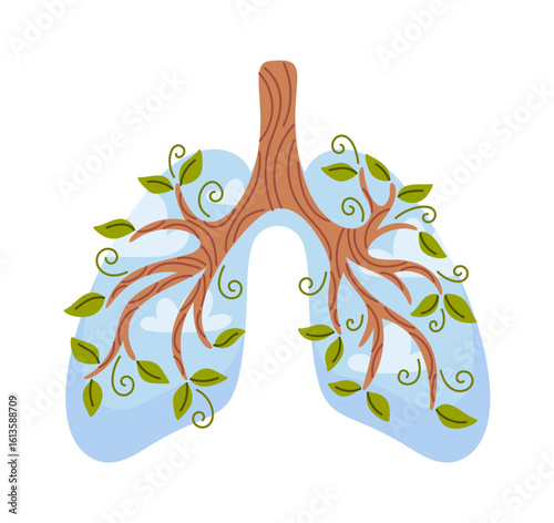 Healthy lungs growing tree design