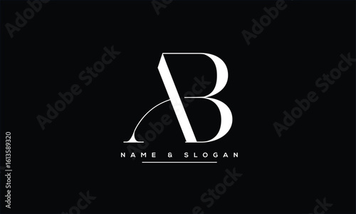 AB, BA, A, B Abstract Letters Logo Monogram