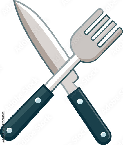 Crossed Knife and Fork Utensils cutlery dining