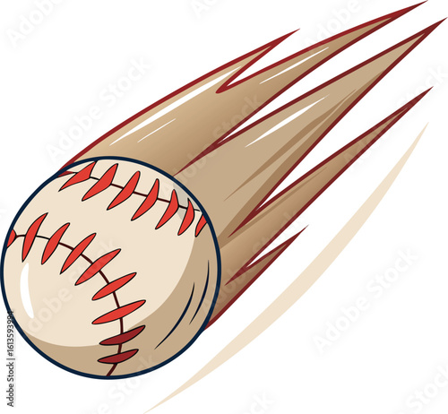 Fast baseball with motion trails sport game