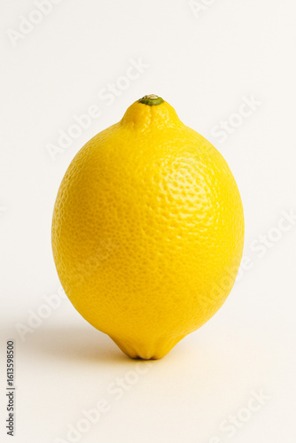 Yellow citrus fruit, a fresh, ripe lemon isolated on a white background