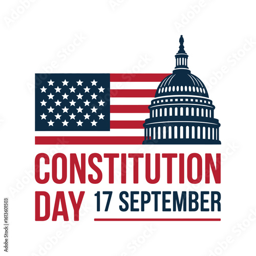 American constitution day badge icon vector logo on white background
