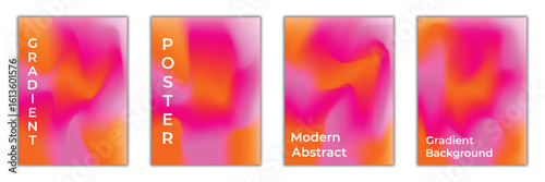 Gradient Poster Background Collection – 70s Style Abstract Shapes for Wall Art, Banner, and Social Media Design.