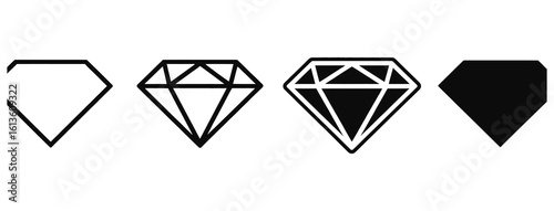 WebVector art of a set of diamond illustrations shows different styles and designs on a white background