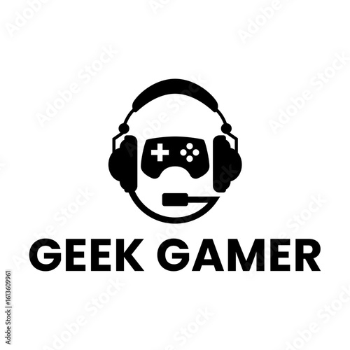 Gaming avatar with joystick and nerd glasses