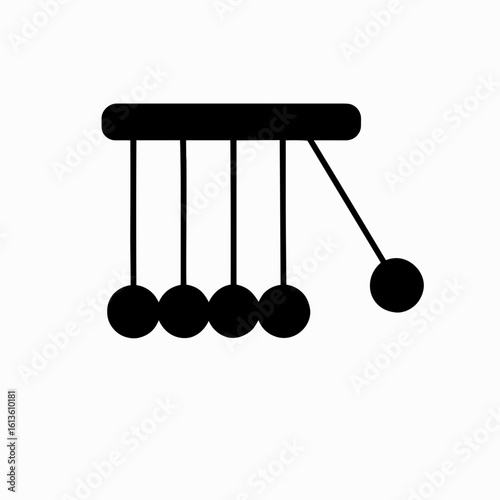 Newton's cradle icon symbolizing physics and motion – filled