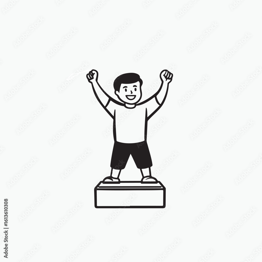 Fototapeta premium man on the podium