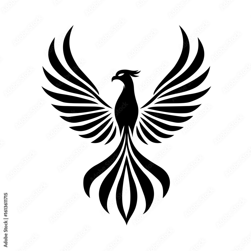 Obraz premium Symmetrical Phoenix Wings Vector