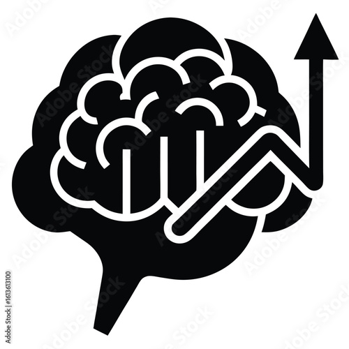 growth mindset brain vector icon