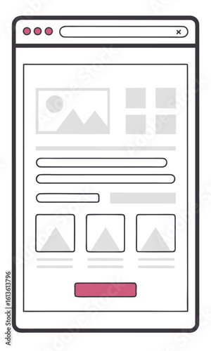 Website layout wireframe with content placeholders