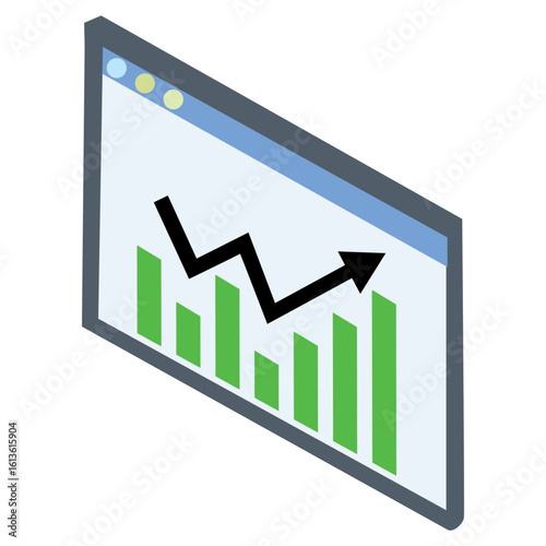 Wallpaper Mural Growth of business financial market data displayed on a tablet computer with an arrow pointing up, symbolizing profit and success Torontodigital.ca