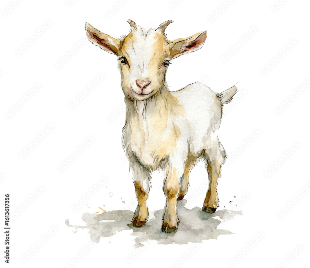 Fototapeta premium goat on white background