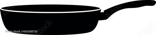 Black frying pan silhouette kitchenware icon