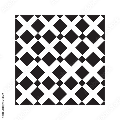 Classic harlequin diamond pattern. Seamless black and white geometric checker background