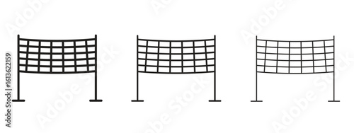 Volleyball net icon symbol line. Editable stroke width