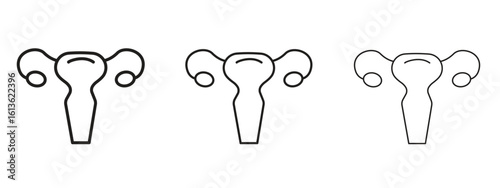 Uterus icon symbol line. Editable stroke width