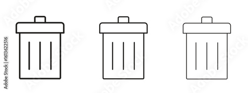 Uninstall icon symbol line. Editable stroke width