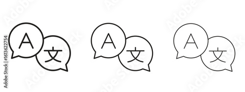 Translator icon symbol line. Editable stroke width