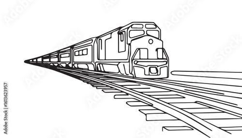 Continuous one single minimal line drawing train