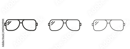 Sun glasses icon symbol line. Editable stroke width