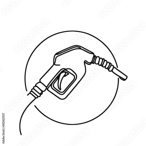 Gas pump drawing in black and white for refueling