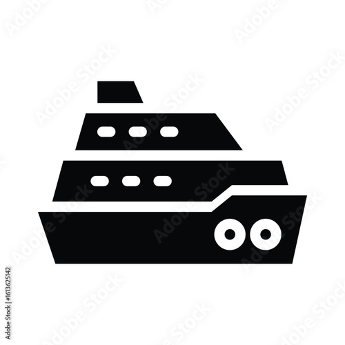 cruise ship glyph icon illustration vector graphic.eps