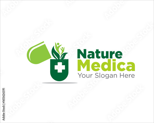 nature medical pharmacy logo design