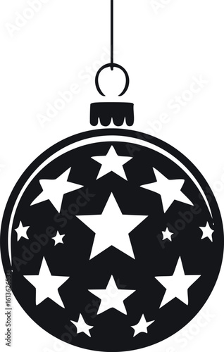 Christmas Ball Silhouette Black Vector