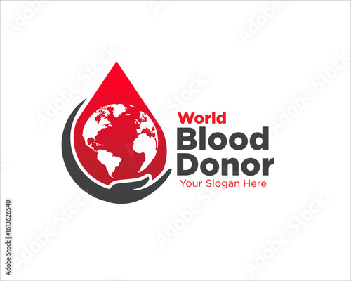blood world donor hand care logo designs